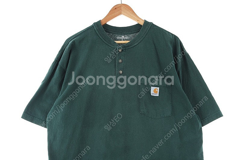 (L) 칼하트 반팔 티셔츠 그런지 이염 그린--2