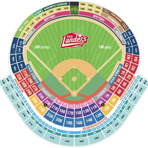 8월10일 SSG랜더스 VS 두산베어스 ​ 2층노브랜드테이블 4인석 팜니다