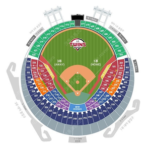 기아 vs 엘지 8/17(토) 3루 응원지정석 2연석