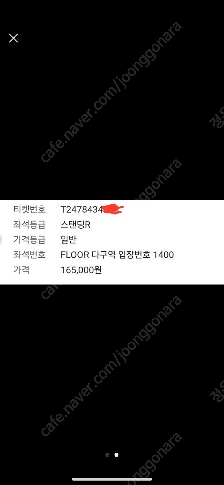 8/17 인천흠뻑쇼 스탠딩 양도합니다(1자리)--1