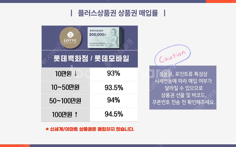 [매입]롯데모바일 롯데백화점 롯데모바일교환권 94.5%...--4
