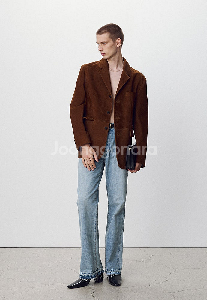 토니웩 스웨이드 블레이저 자켓 L--1