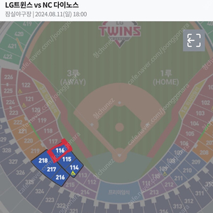 8월 11일 잠실 LG NC 야구 3루 블루석 양도