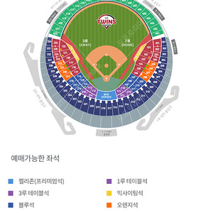 8월 17일 잠실 기아 vs 엘지 3루 오렌지 응원석 4연석 판매