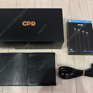 gpd g1 2024 최신 개선버전(가죽케이스,추가 전원 케이블,추가 아트뷰 써더볼트 케이블)