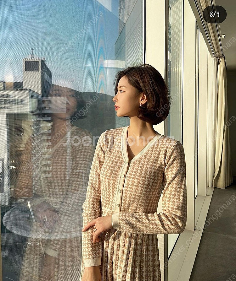 (택O, 새제품) 로아르 loar 체크니트 플리츠원피스...--2