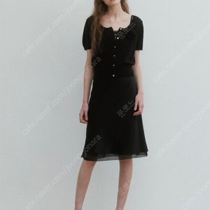 LO61(엘오61) Satin Layered Skirt in Black-S