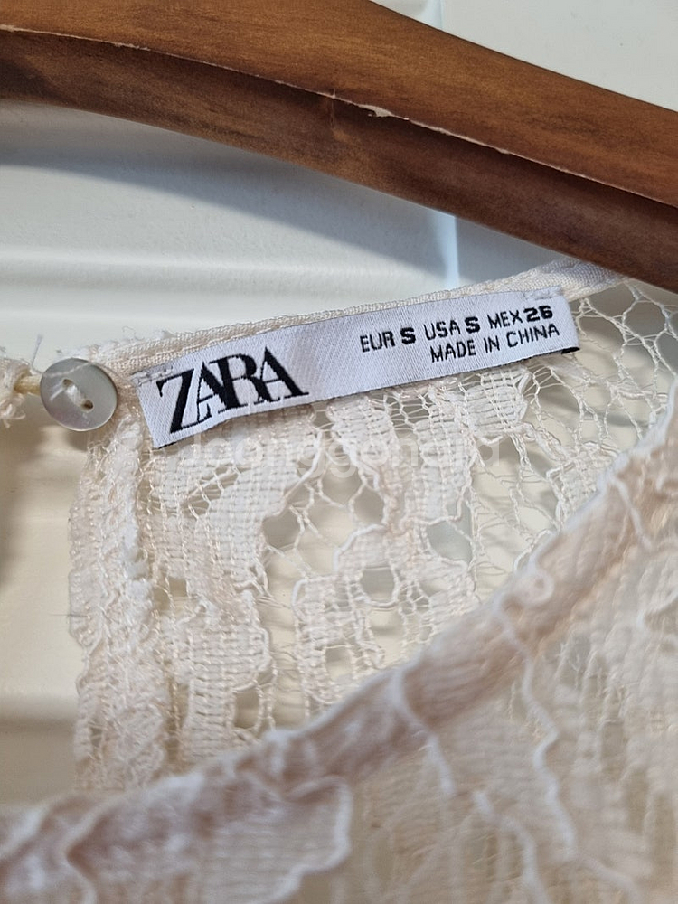 자라(zara) 이너 원피스 포함 아이보리 레이스 원피...--3