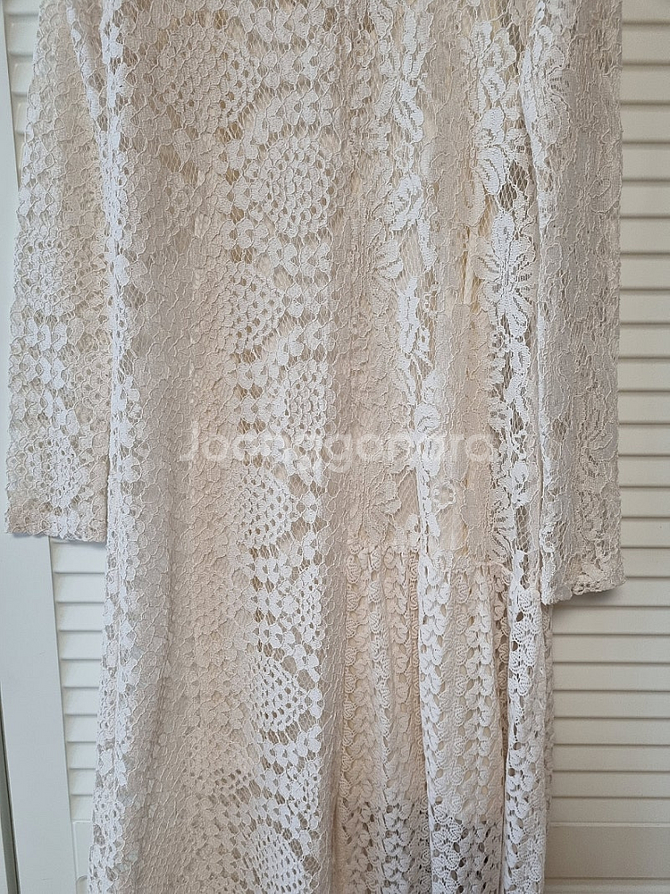 자라(zara) 이너 원피스 포함 아이보리 레이스 원피...--5