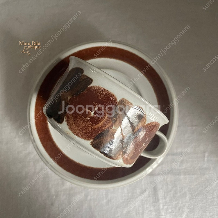 빈티지 앤틱 아라비아 핀란드 로즈 마린 컵잔세트--3