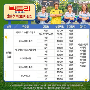 8/18(일) 빅토리 수원/경기 무대인사 단석 및 연석 정가이하 할인양도