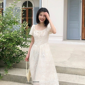 르니나 텐셀 자수 원피스 아이보리 IRIE embroidery puff sleeve tencel dress_ivory