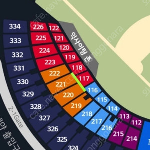 (공휴일) 8/15 두산 롯데 3루 응원석 오렌지석 220블럭 단석 한자리