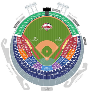 8월 18일(일) LG(엘지)트윈스 vs KIA(기아) 타이거즈 3루 외야그린석 420블록 2~8연석