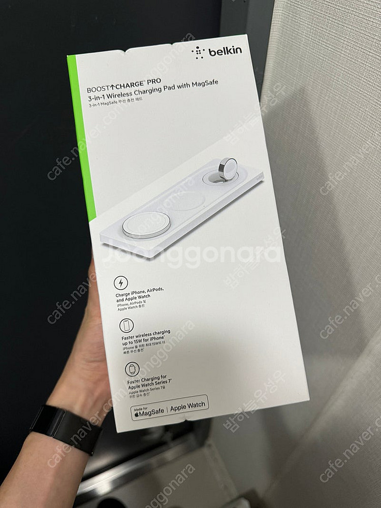 [가격인하] 벨킨 맥세이프 3in1 무선충전패드 Wiz016kr 화이트 (미개봉 새 제품/국내정발/2년AS)--1