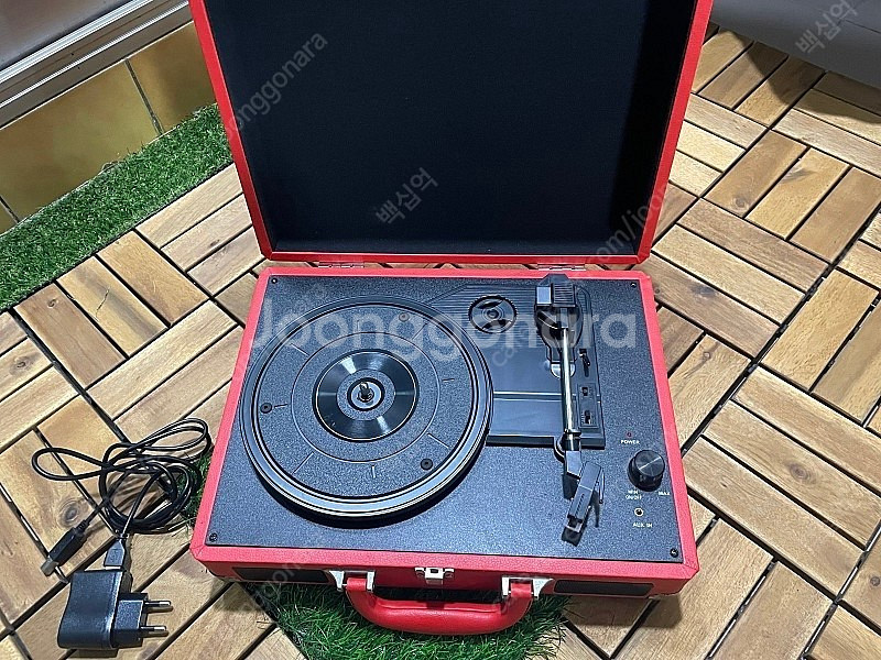 LP플레이어 소품 인테리어 디스코lp 판 증정 유에스비 음원추출 가능 스피커, 보조베터리사용으로 야외에서 스피커 사...--0
