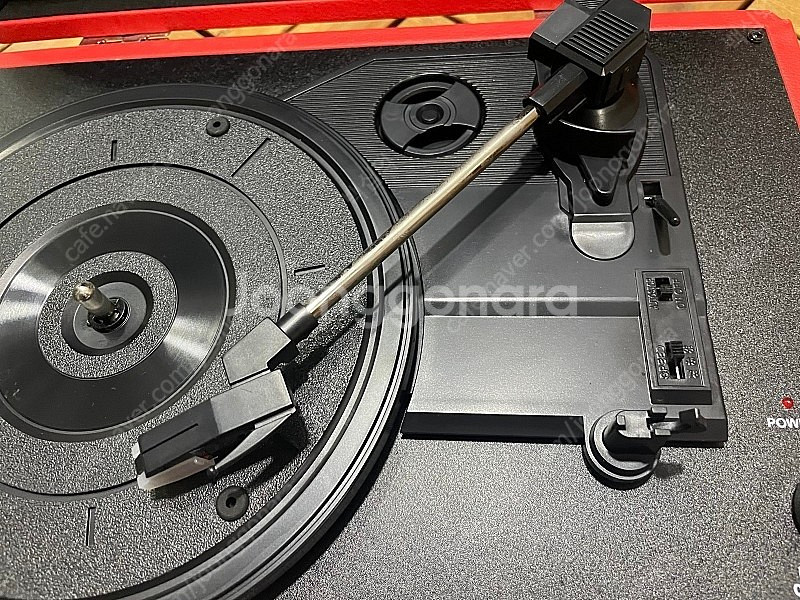 LP플레이어 소품 인테리어 디스코lp 판 증정 유에스비 음원추출 가능 스피커, 보조베터리사용으로 야외에서 스피커 사...--4