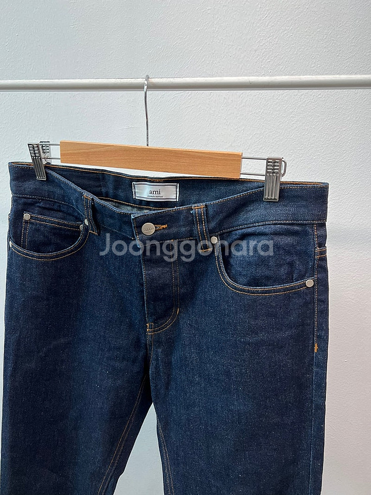31-32) 랑방스포츠 밴딩 슬랙스/아미 가죽패치 진청...--9