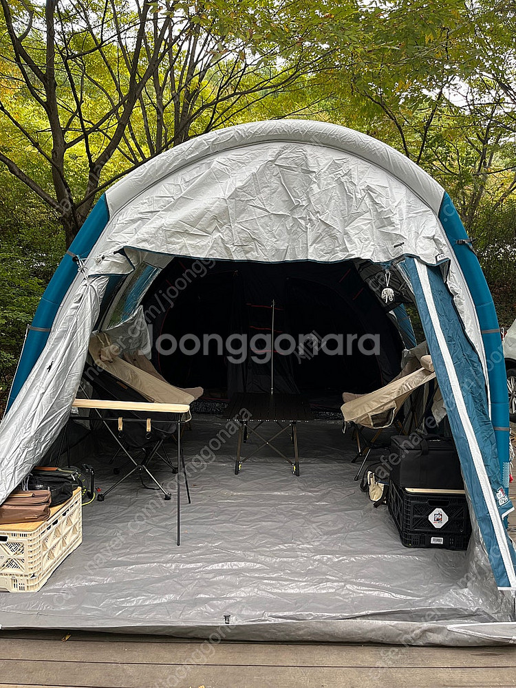 데카트론 에어텐트 에어세컨즈 6.3 프레쉬 블랙 팝니다--2