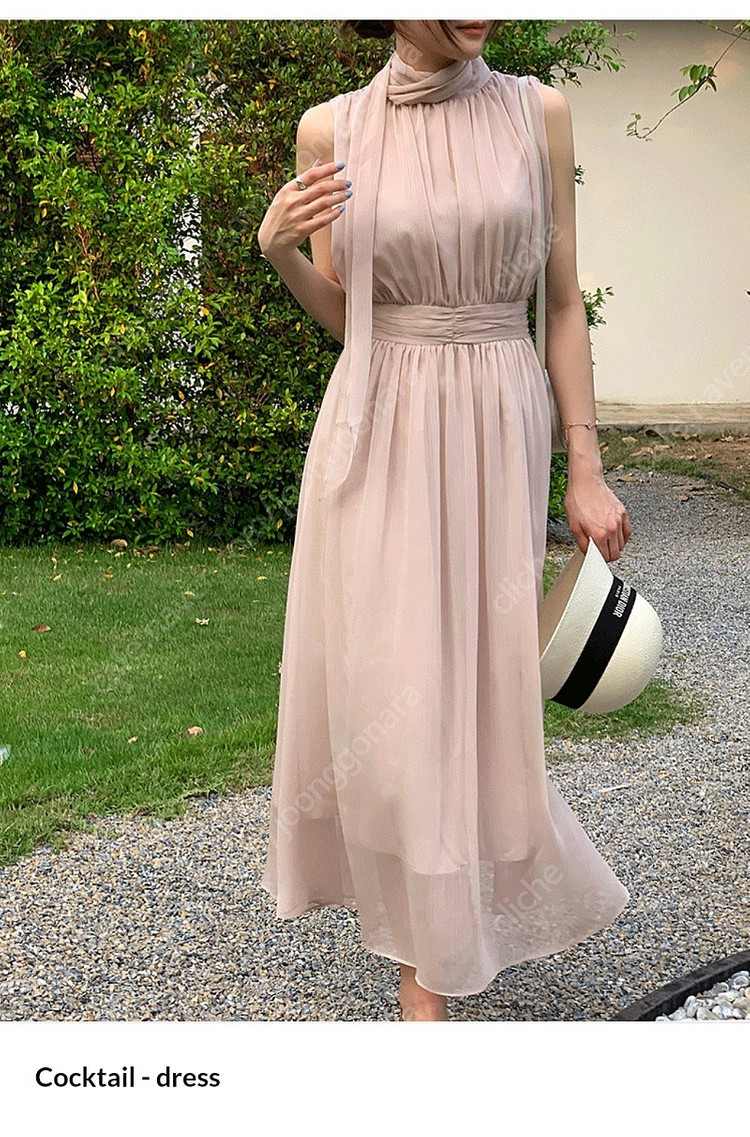 지수다움 칵테일 원피스 베이지 m 이미지