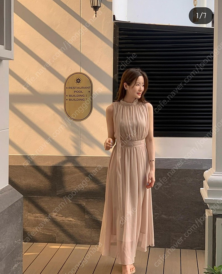 지수다움 칵테일 원피스 베이지 m 이미지