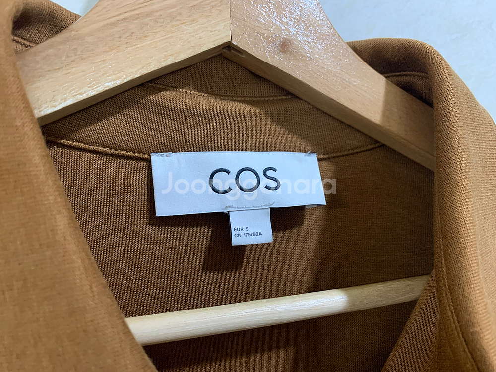 COS / 브라운 져지 반팔셔츠, 남성 셔츠 / S(1...--4