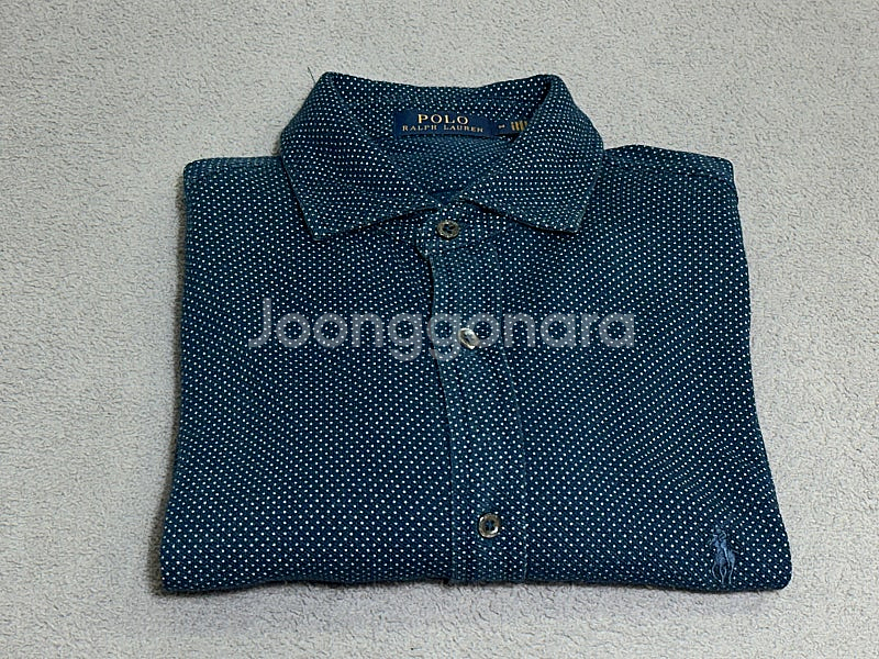 POLO 폴로 랄프로렌 블루(네이비) 도트 드레스 셔츠--1