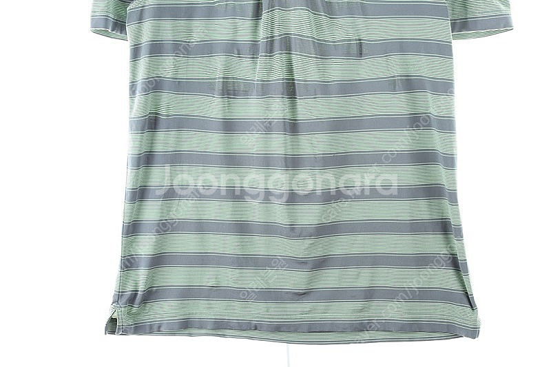 (M) 언더아머 반팔 카라 티셔츠 그린 스트라이프 기능...--3