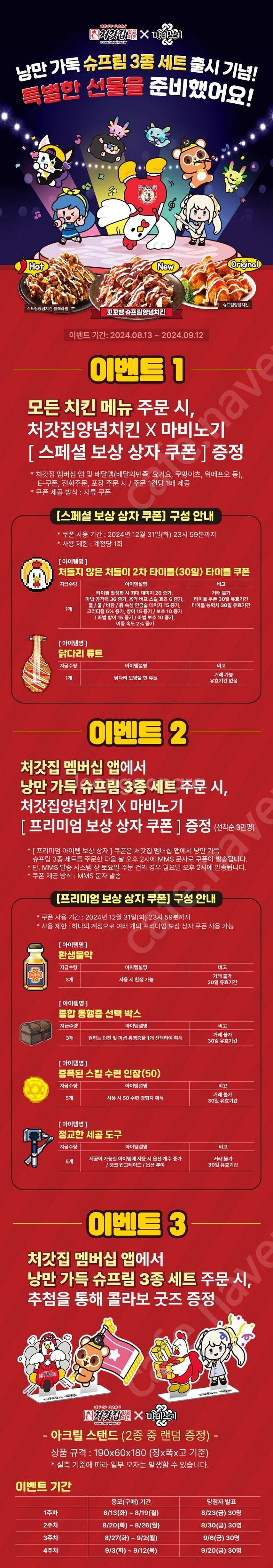 처갓집 마비노기 프리미엄 상품권(문자전송)--0