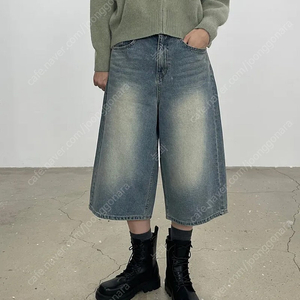 레이드 빈티지워싱 데님 7부 반바지 M 버뮤다팬츠