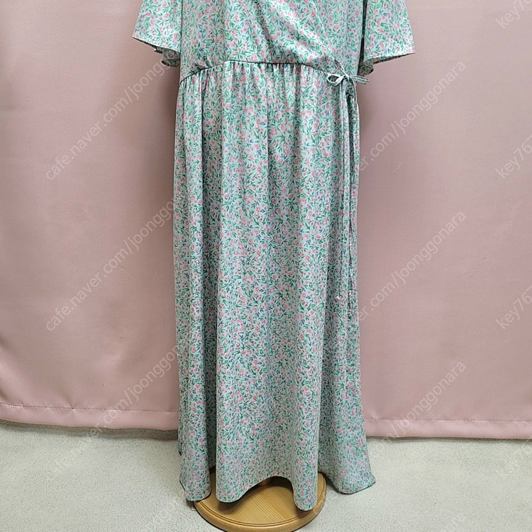 루즈핏 잔꽃 사이드 리본 롱원피스 16000--5