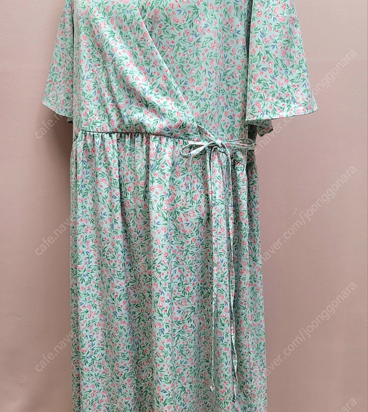 루즈핏 잔꽃 사이드 리본 롱원피스 16000--7