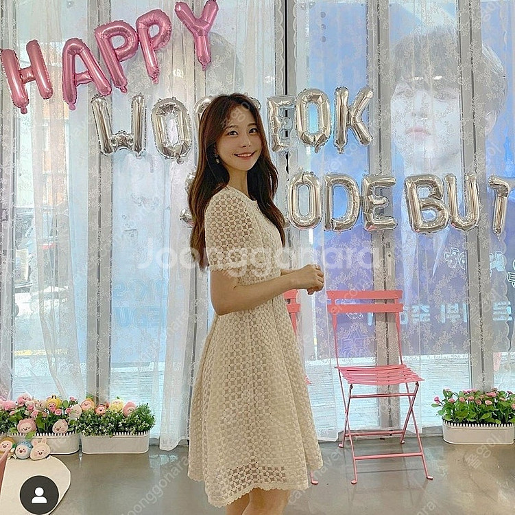 로아르 화이트와플 오간자 원피스 loar 김민영 아옳이--1