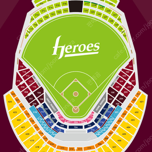 [프로야구] 8월15일 고척돔 키움히어로즈 VS 기아타이거즈 다크버건디 외야석 단석 가격기재 사진O 통로석 분할가능