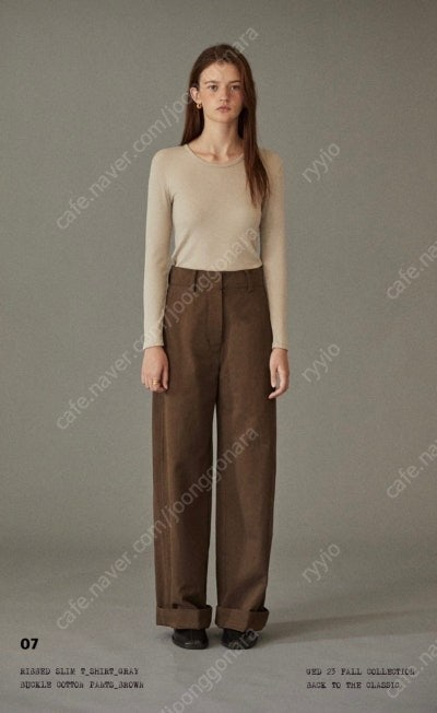 GED(게드) RIBBED SLIM T-SHIRT- gray--1