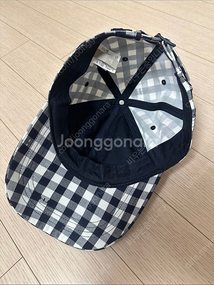 빈폴 다크네이비 깅엄체크 모자--1
