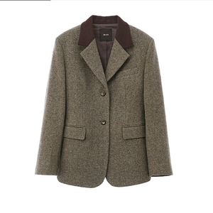 엔오르(EN OR) POINT COLLAR 2-BUTTON JACKET_BROWN