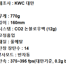 kwc 마카로프 논블로우백 co2