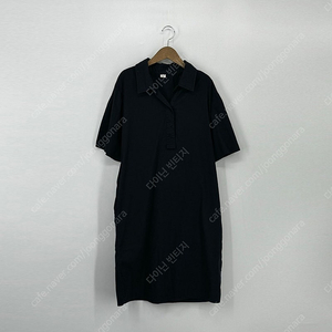 반팔 카라 원피스 (F size / BLACK)