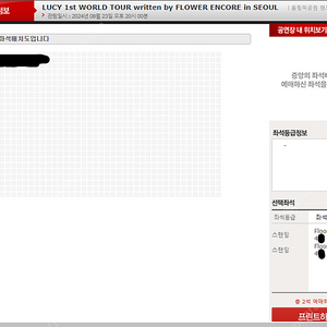 루시 서울 콘서트 공연 티켓 스탠딩 Y구역 40번대 연석 양도해드립니다.