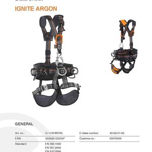 전문가용 독일 SKYLOTEC 추락 방지 하네스 IGNITE TRION - XXL - +와이어 런너