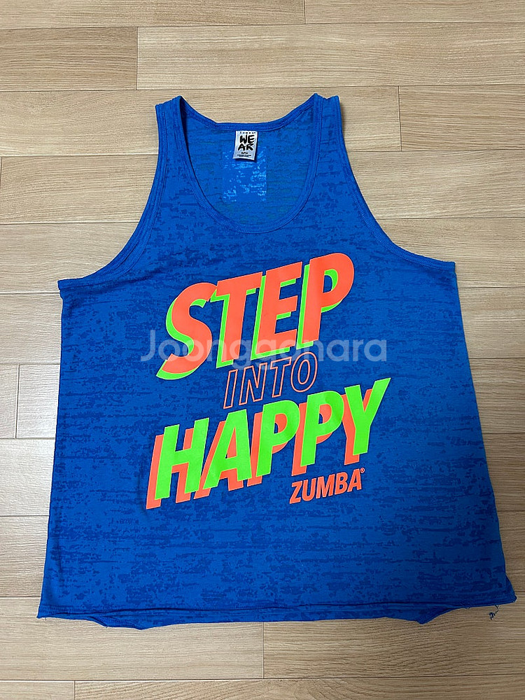 줌바웨어 Step into happy 블루탑--0