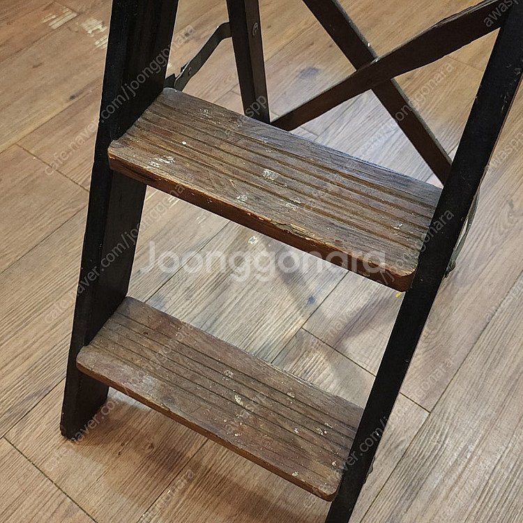 오리지널 엔틱 고재 미니 원목 사다리--5