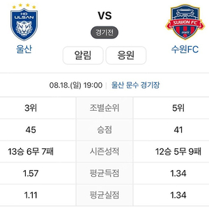 울산hd vs 수원fc 프리미엄테이블 3인석 정가양도 울산현대