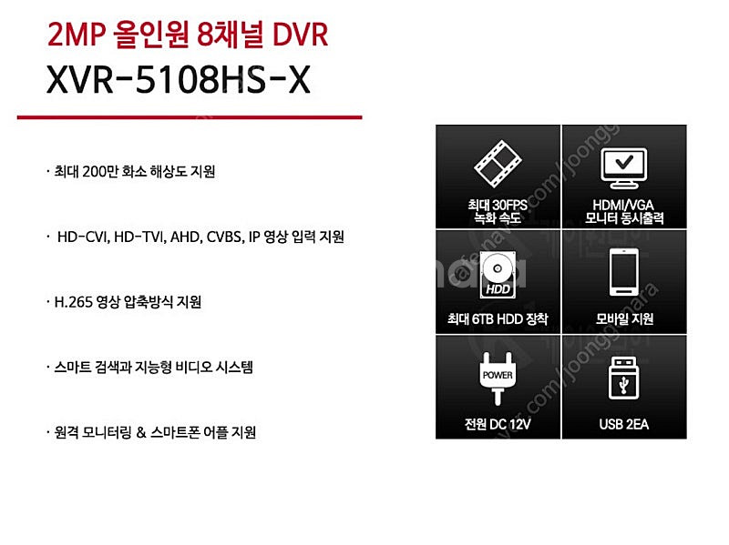 CCTV 8CH 올인원 녹화장비(하드없음)--5