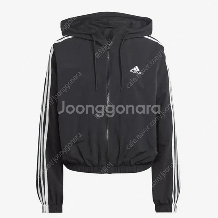 아디다스 에센셜즈 바람막이 후드 블랙 HT3399--0