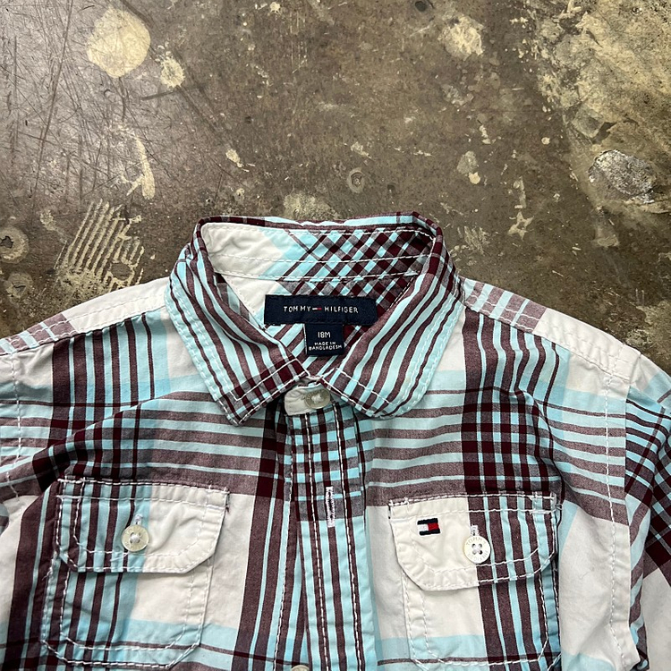 18m) 타미힐피거 키즈 체크 셔츠 남방 폴로 랄프로렌 빈폴 헤지스--1