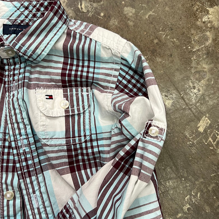 18m) 타미힐피거 키즈 체크 셔츠 남방 폴로 랄프로렌 빈폴 헤지스--5