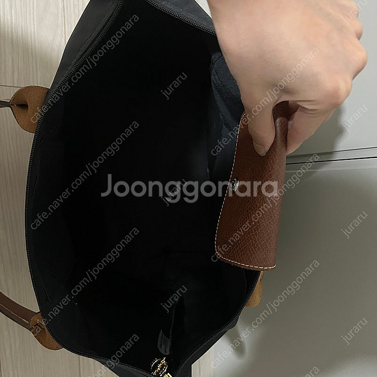 롱샴 르 플리아쥬 오리지널 토트백 M 블랙--2