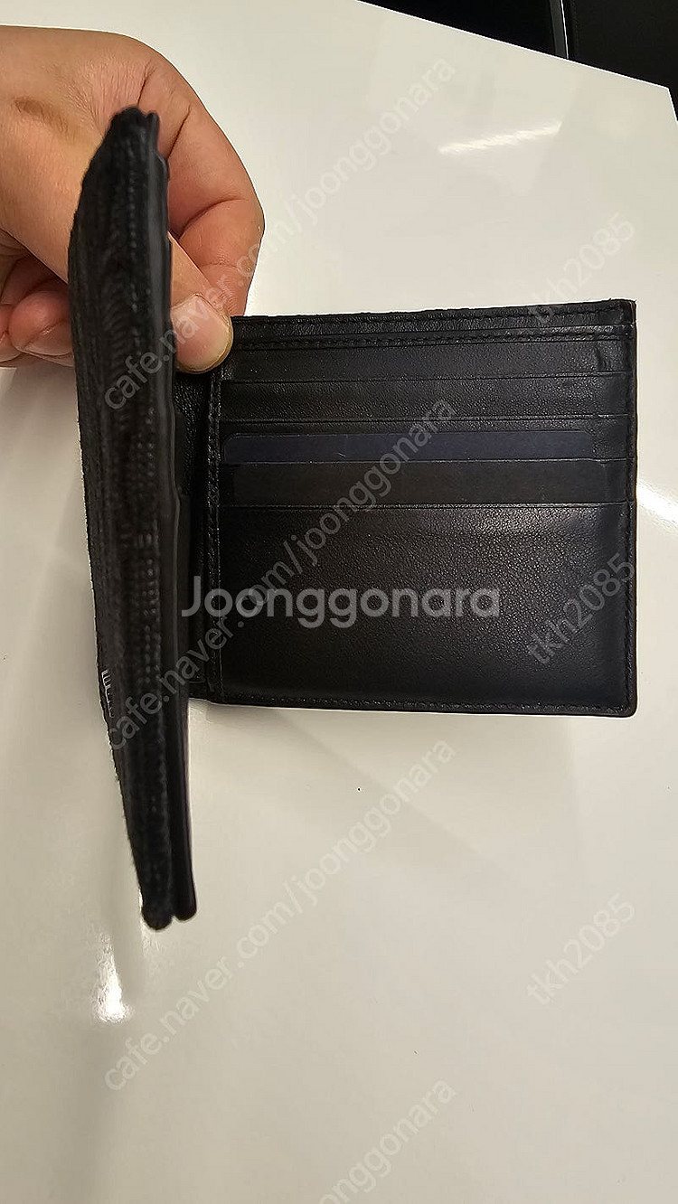 디올지갑 블랙 오블리크 자카드 남성 반지갑--3